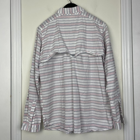 Columbia PFG Super Bonehead‎ Vented Mens M Fishing Cotton Long Sleeve Shirt Pink - Picture 5 of 10